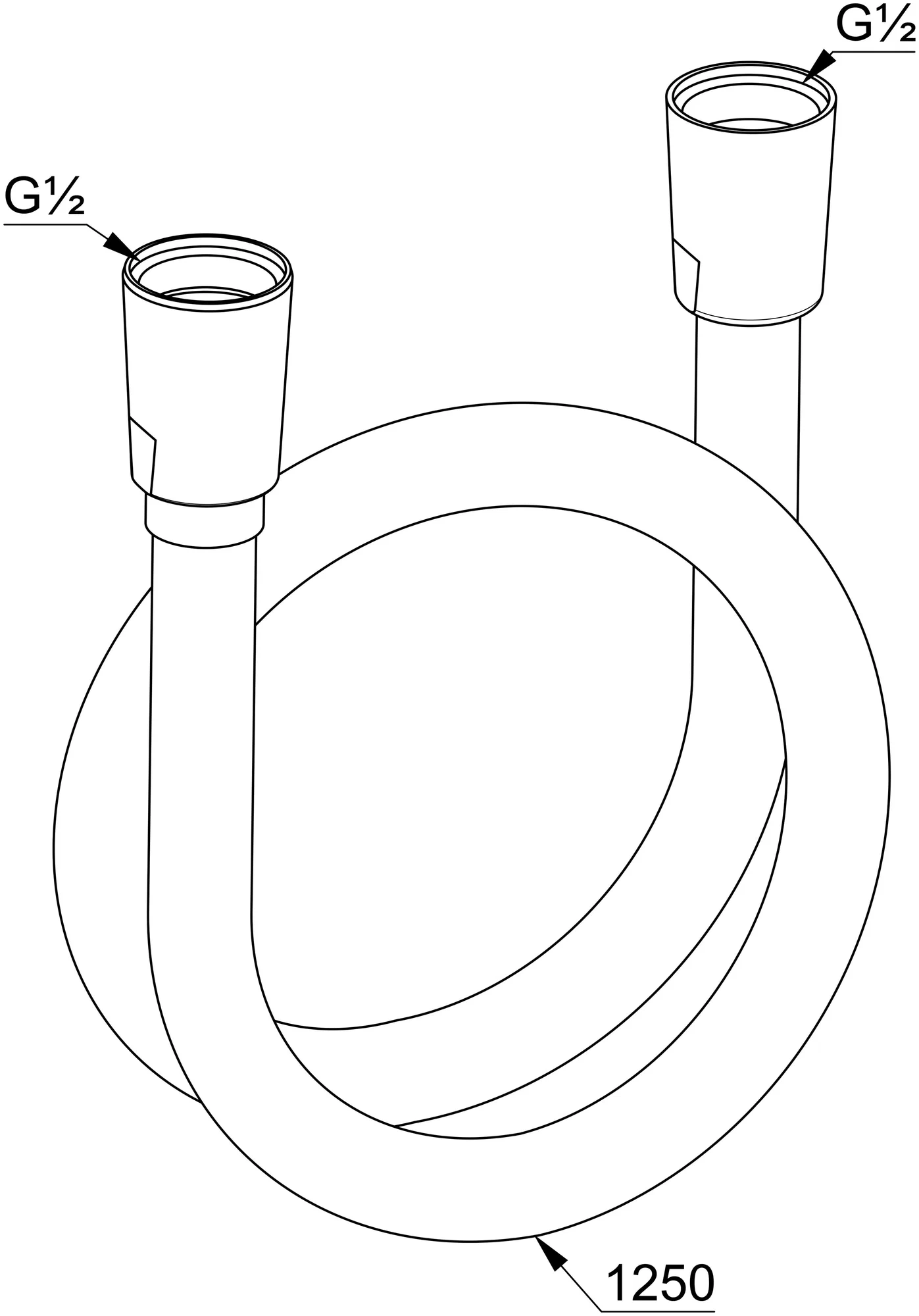 Душевой шланг 1250, хром Kludi Suparaflex Silver 6107105-00