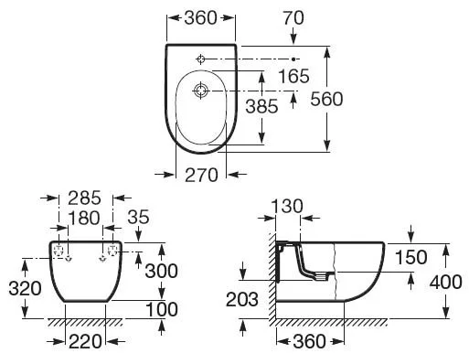 Биде подвесное Roca N-Meridian 7357245000