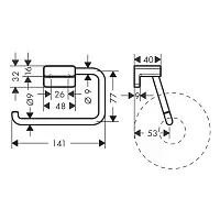 Держатель туалетной бумаги, черный Hansgrohe AddStoris 41771670