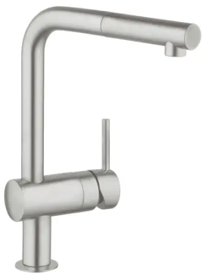Смеситель для кухни с выдвижным изливом, суперсталь Grohe Minta 32168DC0
