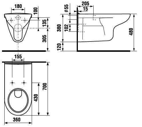 Унитаз подвесной, удлиненный Jika Olymp 8206420000001