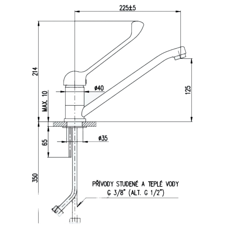 SA605.5 SAZAVA ССмеситель для раковины для больниц