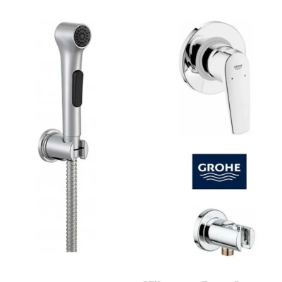 Гигиенический душ Jacob Delafon со встраиваемым смесителем Grohe, хром 124900ST