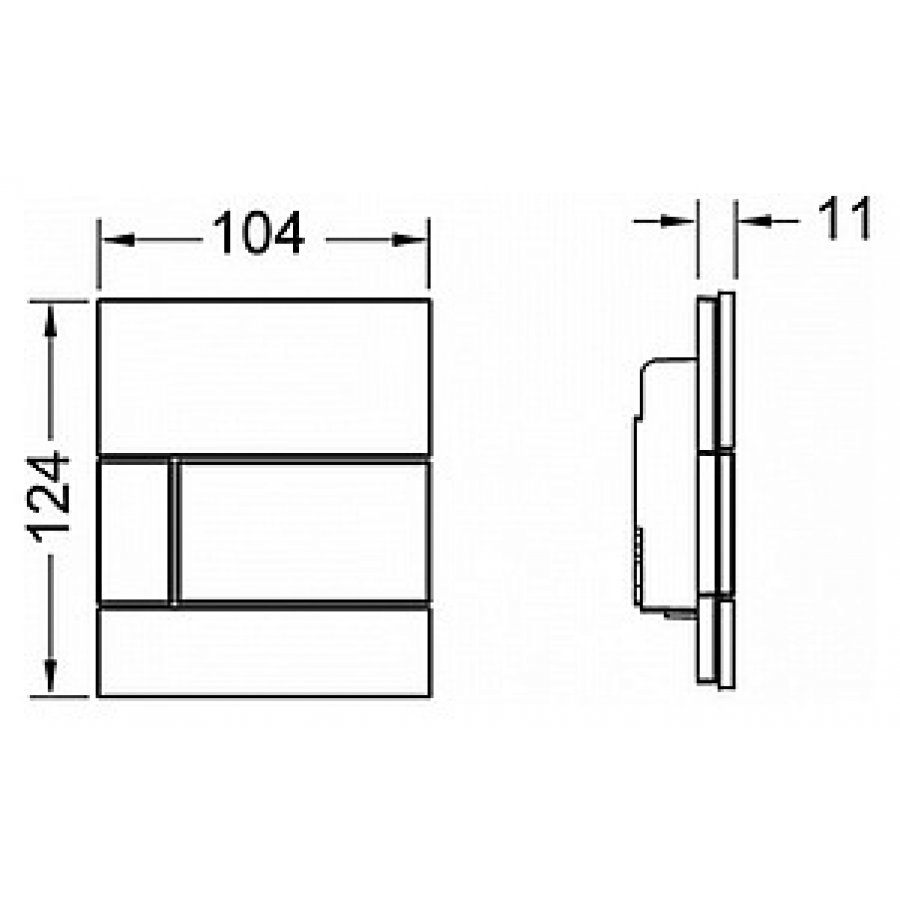 9242803 ТЕСЕ square Urinal, зеленый, клавиша белая