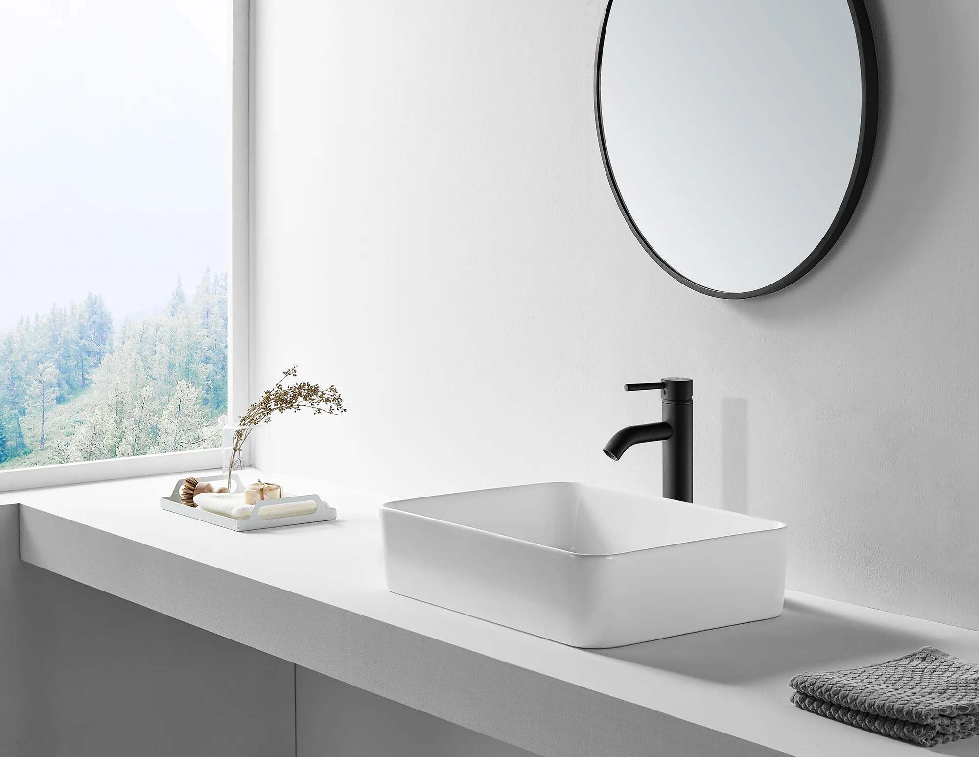 Раковина накладная 55, белая SSWW CL3337