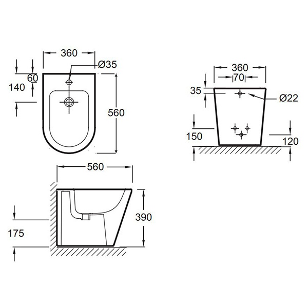 Биде напольное, белое Jacob Delafon Rodin EBJ0002-00