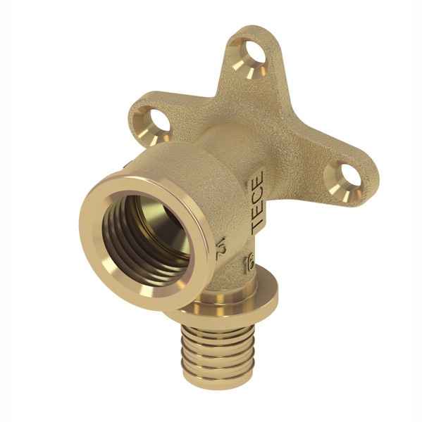 768516 ТЕСЕ Уголок с настенным креплением 16х1/2", латунь