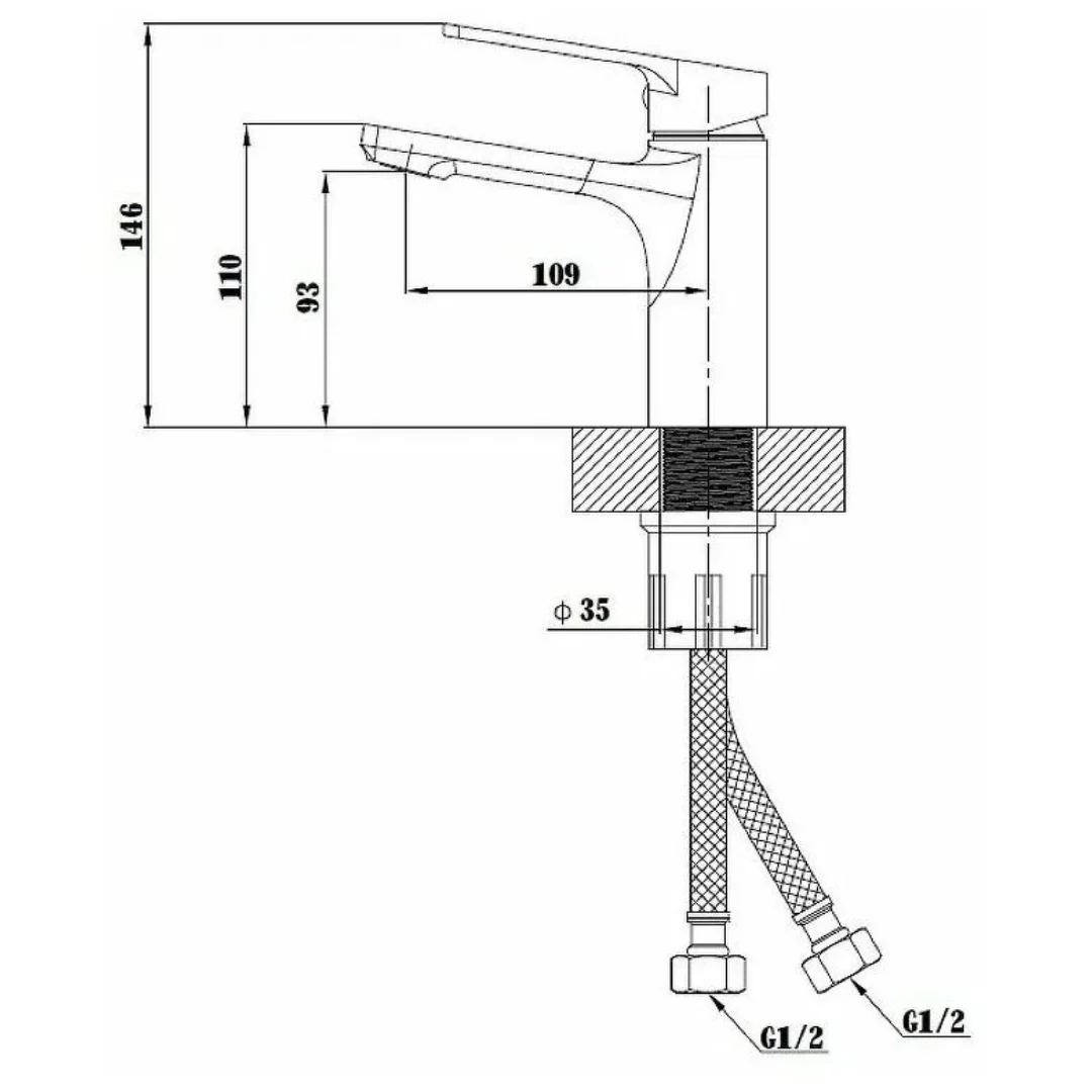 Смеситель для раковины, черный ESKO Singapore black SB 26