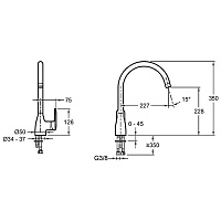 Смеситель для кухни, хром Jacob Delafon Kumin E99477-CP