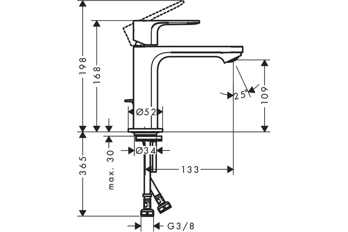 Смеситель для раковины 110, хром Hansgrohe Rebris S CoolStart 72520000