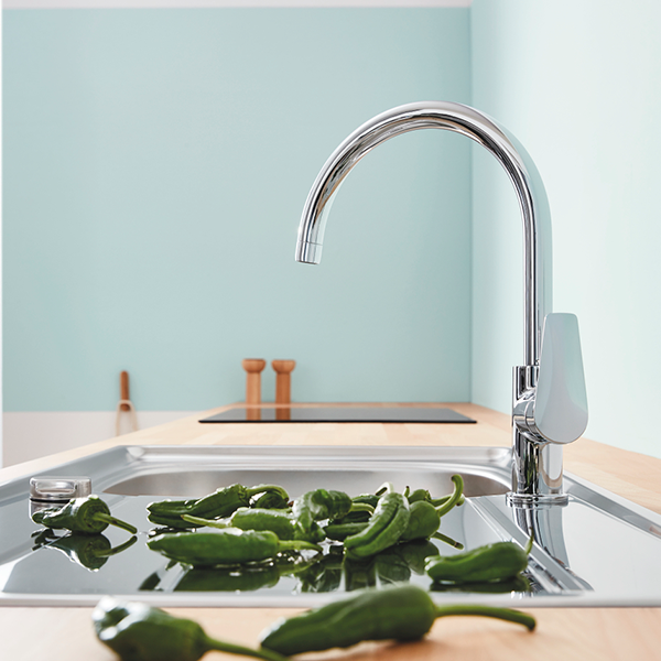 Смеситель для кухни, высокий излив, хром Grohe BauEdge 31367001