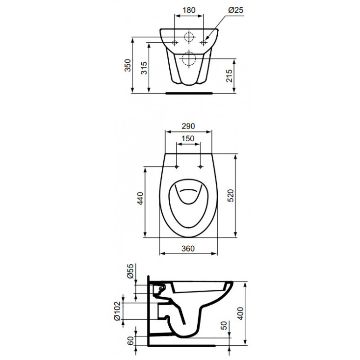 W730361 Vidima SevaDuo Подвесной унитаз, белый