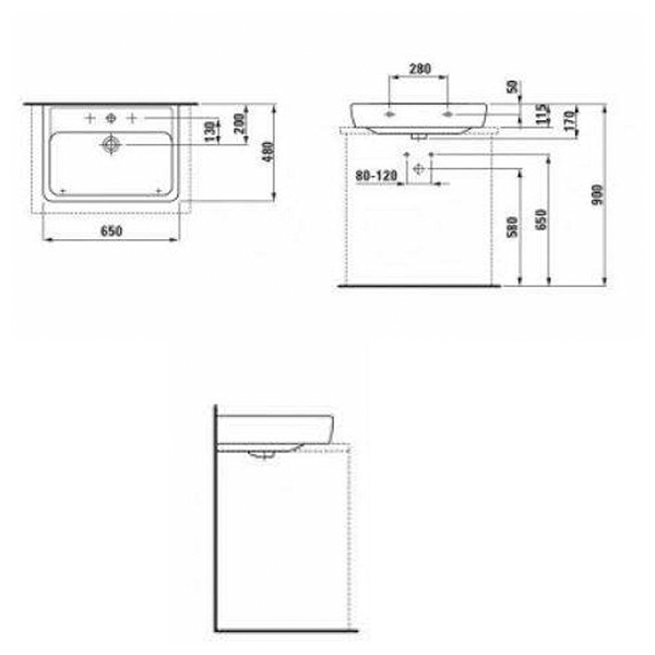 Раковина накладная 65, белая Laufen Pro 8179530001041