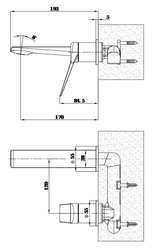 Смеситель для раковины, на 2 отверстия, хром ESKO Shanghai SHA28