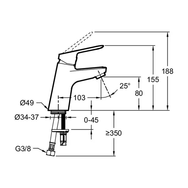 Смеситель для раковины, хром Jacob Delafon Lucien E20849-CP