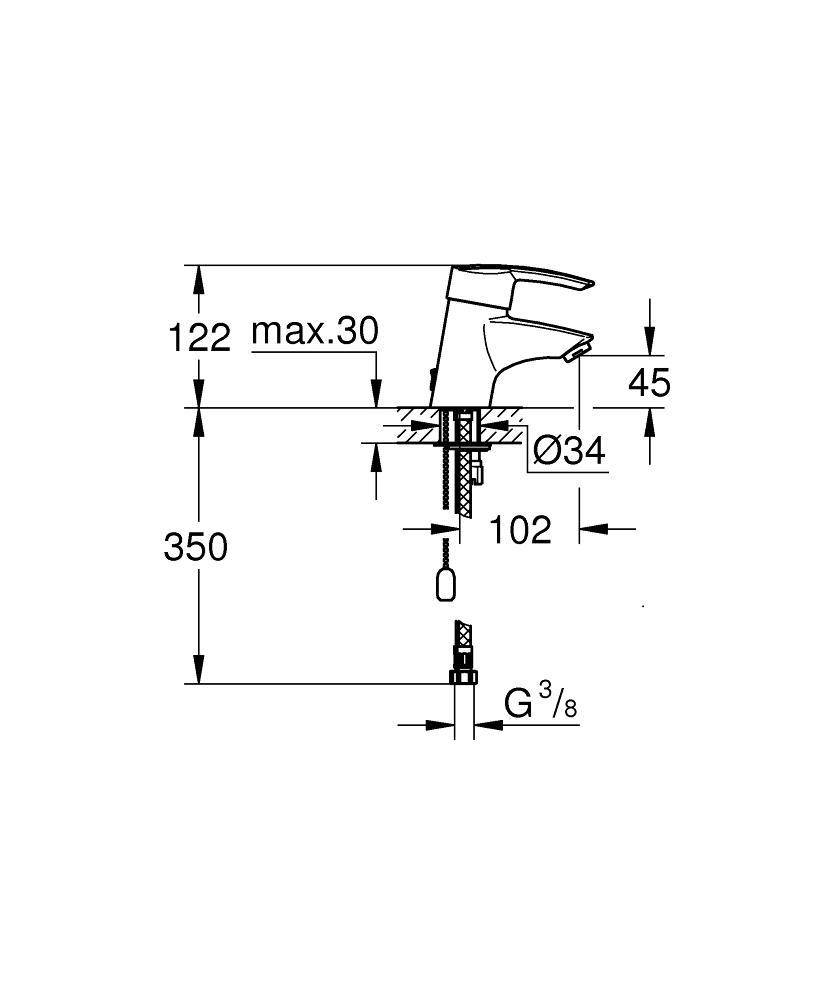 Смеситель для раковины, размер S, хром Grohe Start 32277000