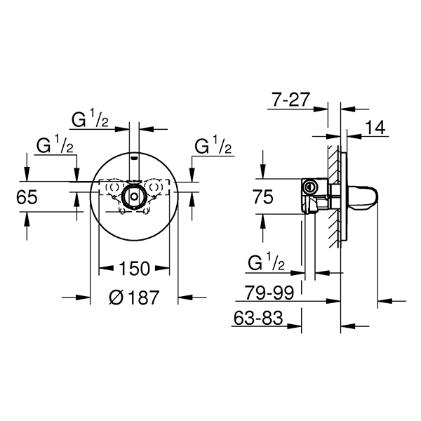 34573000 Grohtherm 1000 New Центральный термостат