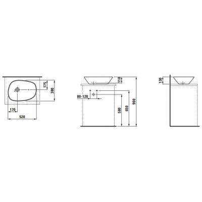 Раковина-чаша накладная 52, белая Laufen Palomba 8168020001121