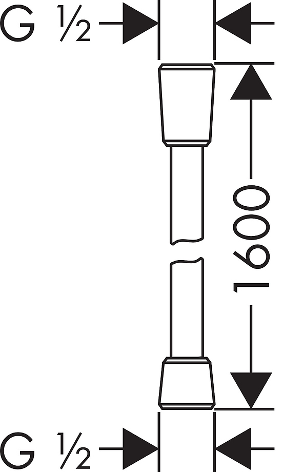 Душевой шланг 1600, золото Hansgrohe Isiflex 28276990
