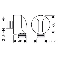 Подключение для душевого шланга, хром Hansgrohe FixFit 27454000