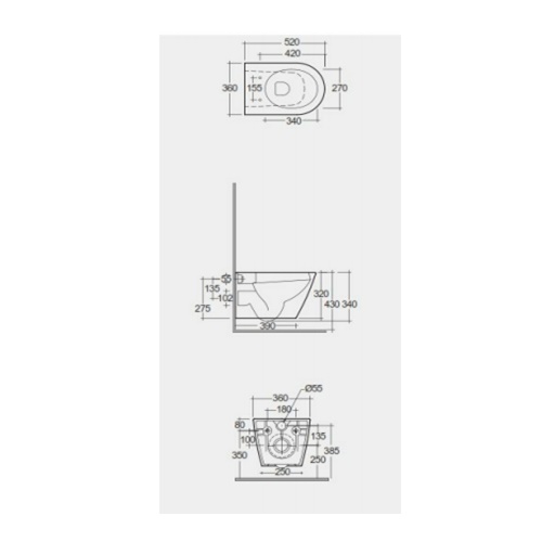 Унитаз подвесной, черный Rak Ceramics Feeling RST23504A