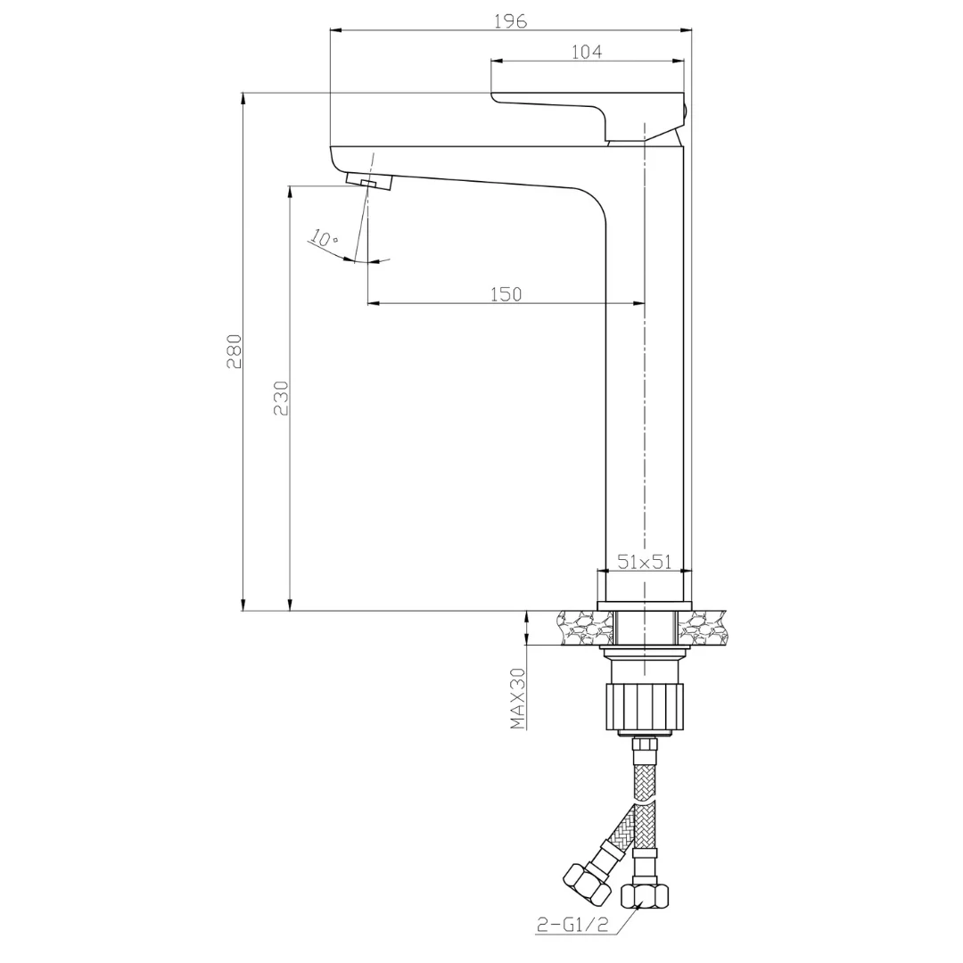 Смеситель для раковины, хром ESKO Berlin BR25