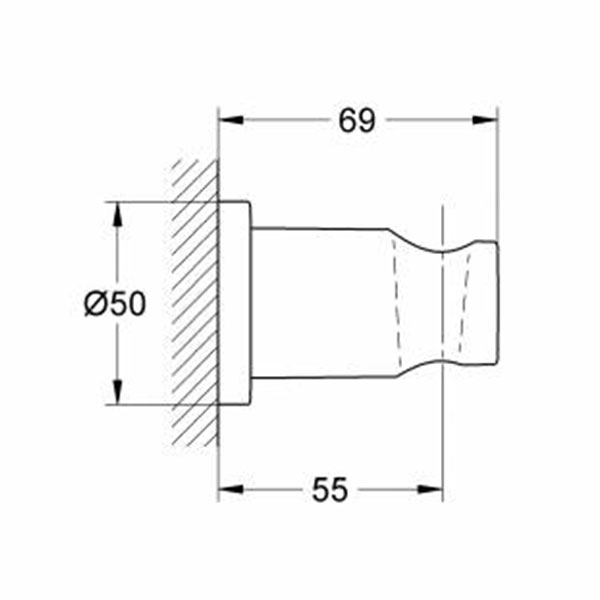 Держатель для душа, настенный, с круглой розеткой, суперсталь Grohe Rainshower 27074DC0