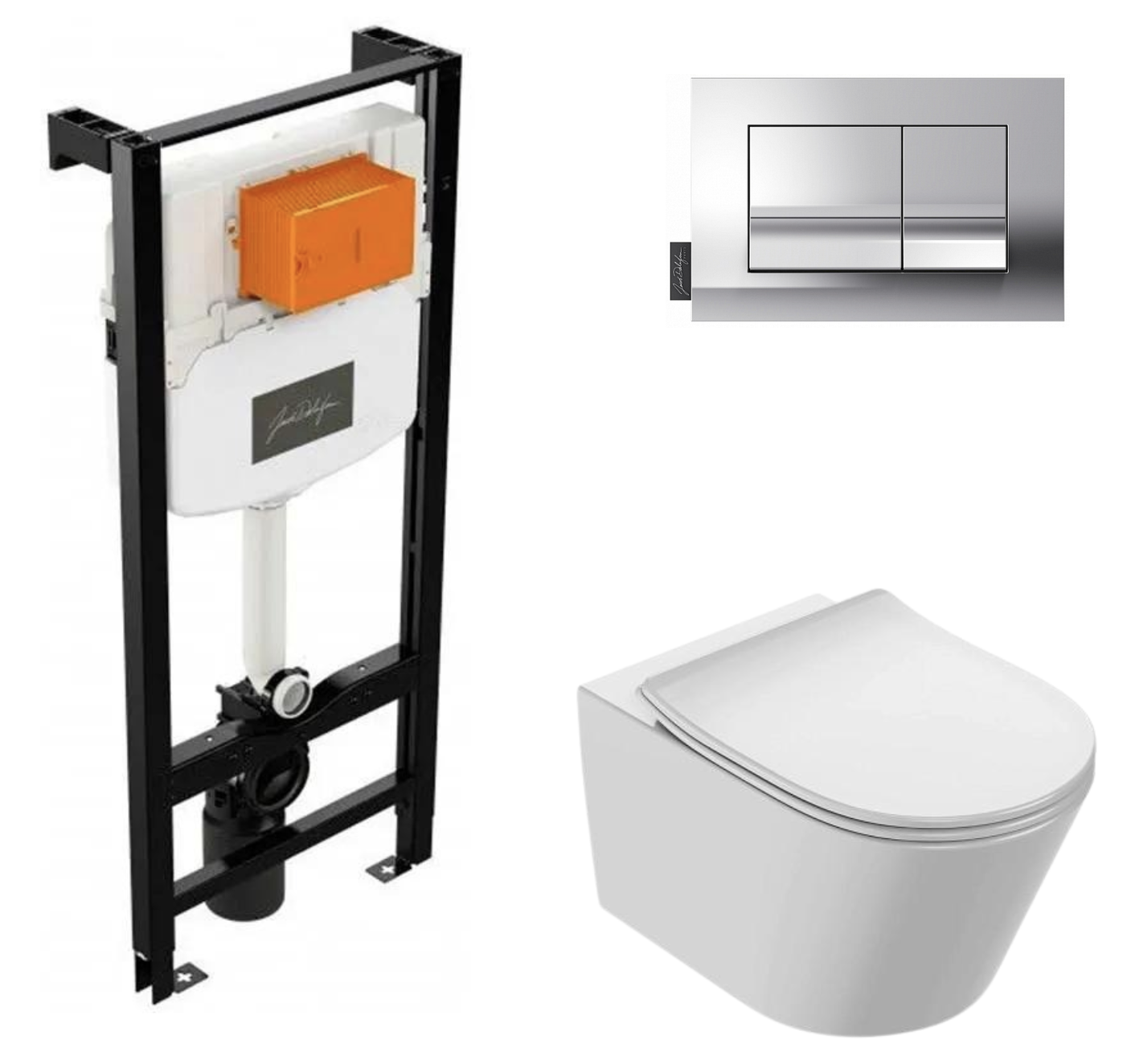 Комплект 4в1: Инсталляция, панель смыва E20858-CP, унитаз, сиденье Jacob Delafon Bastille K24080801