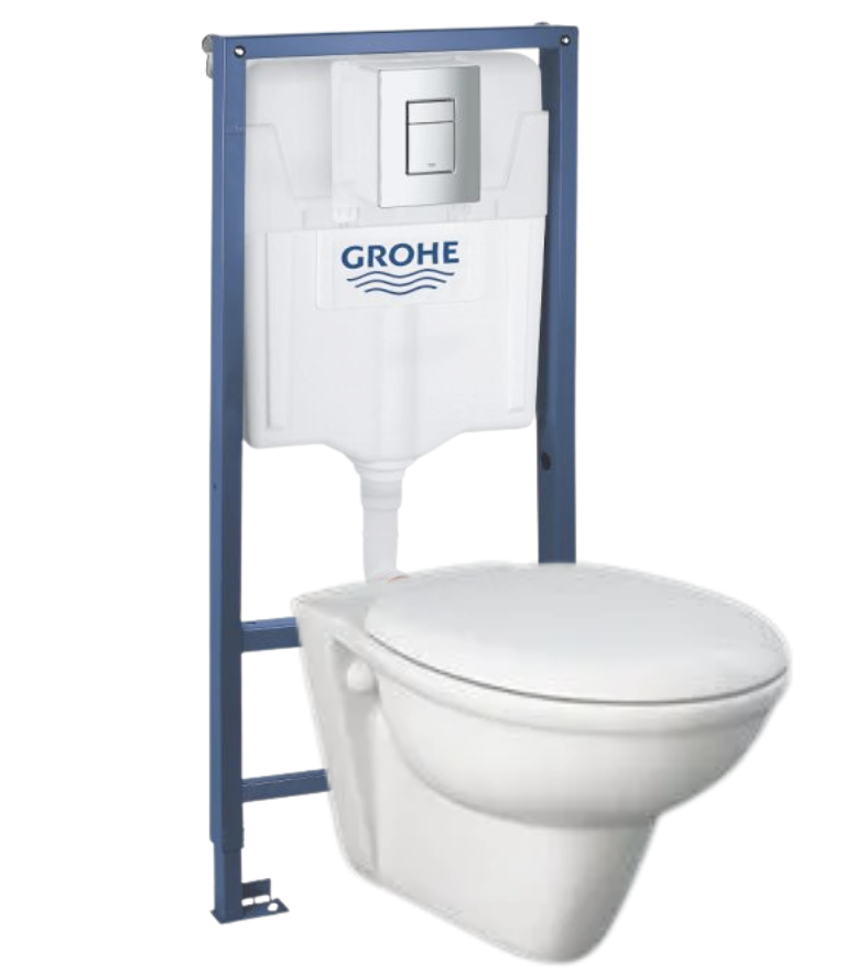 Комплект 4в1: Инсталляция c панелью смыва 38772001, унитаз с крышкой-сиденьем Rak Karla K25092301