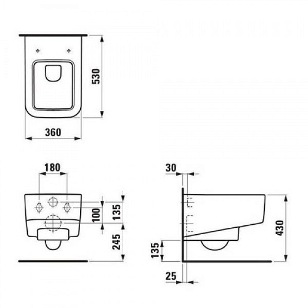 Унитаз подвесной, безободковый Laufen Pro S 8209620000001архив