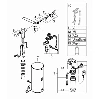 Смеситель для кухни с функцией кипячения воды, бойлер размера L, хром Grohe Red Duo New 30325001