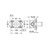 Скрытая монтажная часть на один выход Grohe Rapido С 35028000