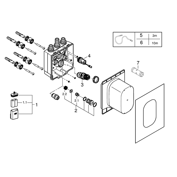 Скрытая монтажная часть термостата Grohe Eurosmart Cosmopolitan E 36464000