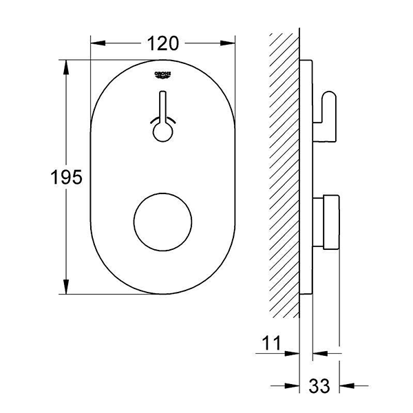 Смеситель для душа, автоматический, хром Grohe Eurosmart Cosmopolitan T 36321000