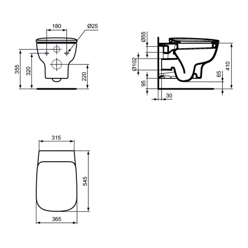 Унитаз подвесной, белый Ideal Standard Esedra AquaBlade T386001