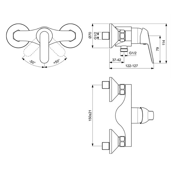 Смеситель для душа, хром Ideal Standard Vidima Fine BA387AA