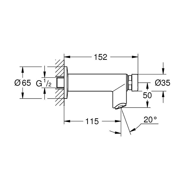 Вентиль нажимной, автоматический, без смешивания, хром Grohe Euroeco Cosmopolitan S 36266000