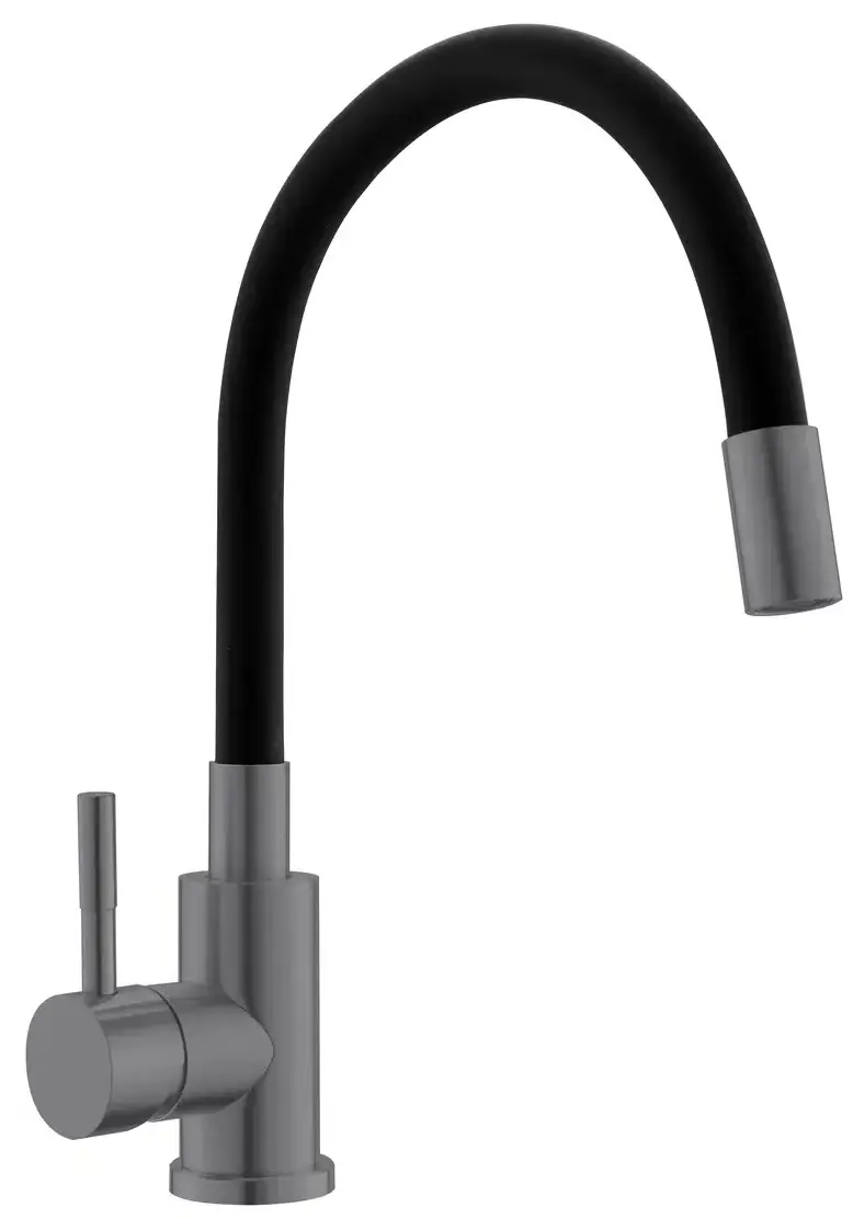 Смеситель для кухни, гибкий излив, черный, графит ESKO Snake K44Grafit