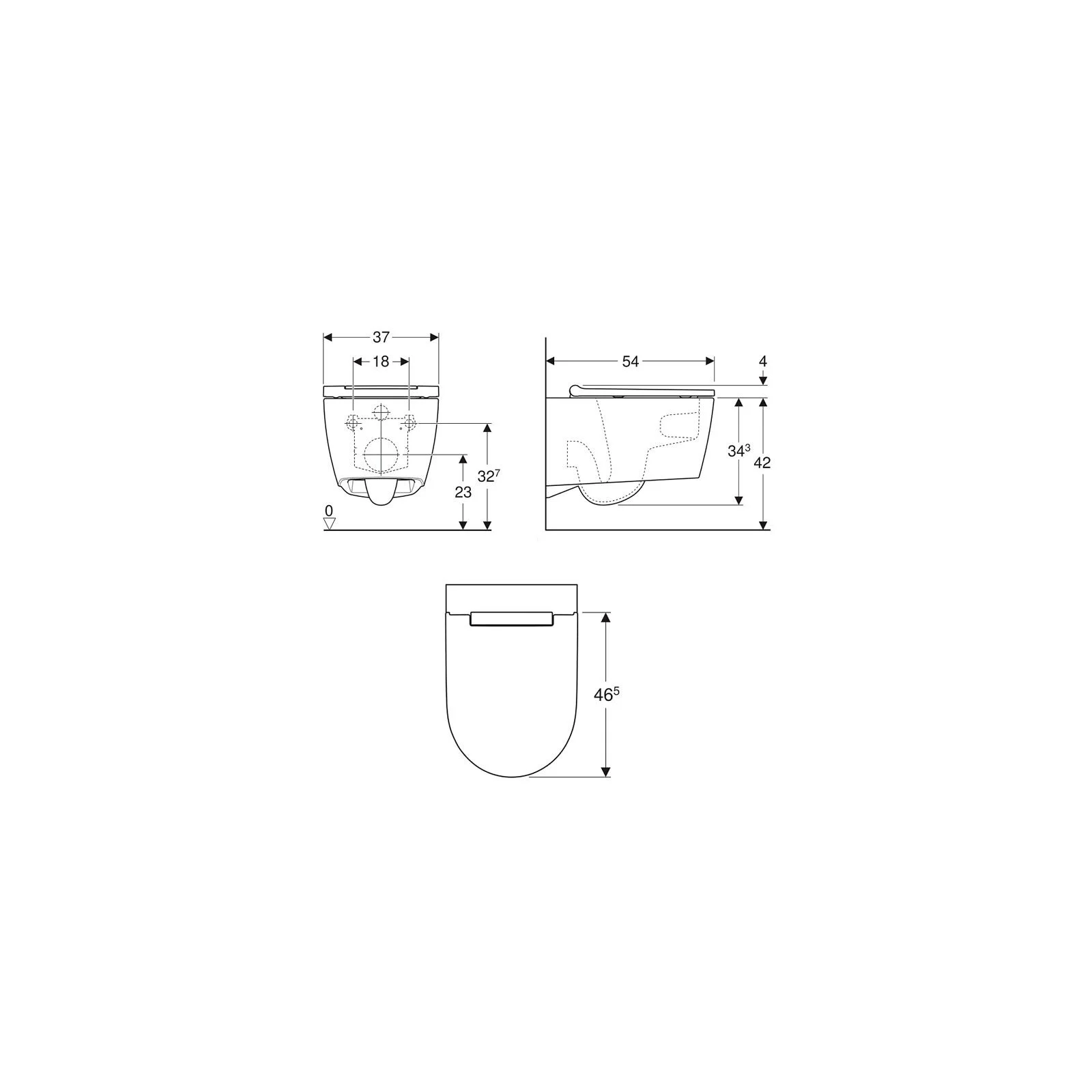 Комплект 4в1: Инсталляция, панель смыва 115.770.21.5, унитаз, сиденье Geberit One K24042902