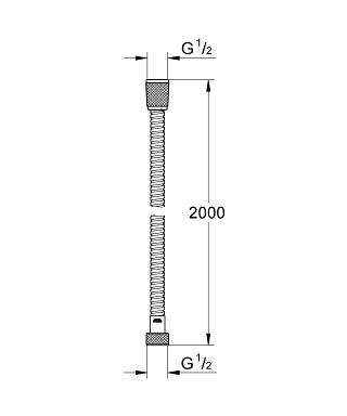 Душевой шланг 2000, хром Grohe VitalioFlex 27504000