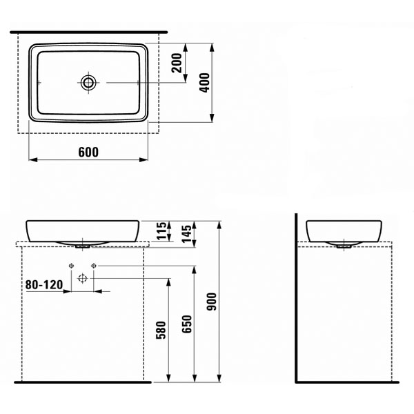 Раковина-чаша накладная 52, белая Laufen Pro 8169520001121