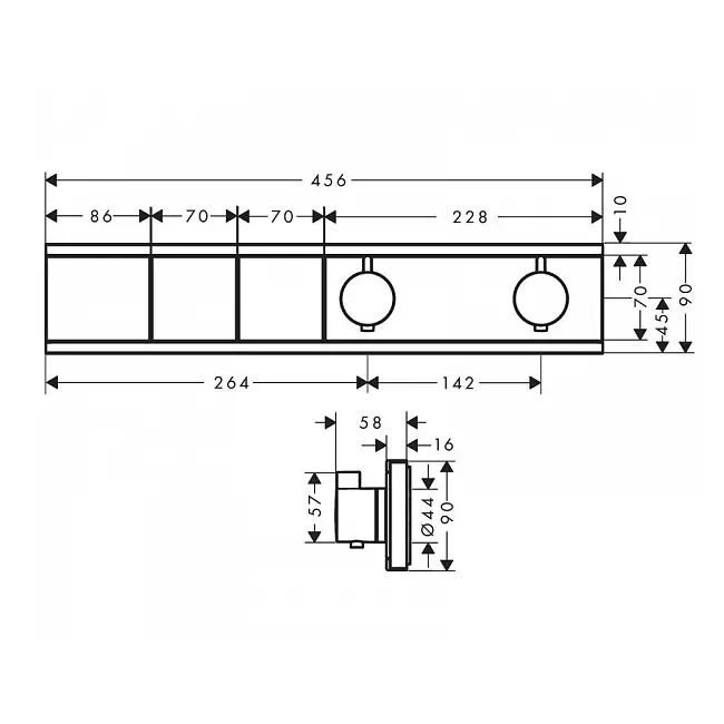 Термостат для душа, встраиваемый, белый Hansgrohe RainSelect 15380700