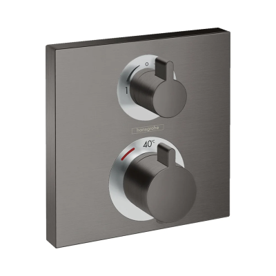 Термостат для душа, внешняя часть, шлиф.черный хром Hansgrohe Ecostat Square 15714340