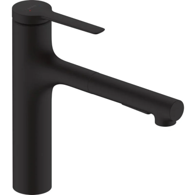 Смеситель для кухни 160, вытяжной излив, черный Hansgrohe Zesis M33 74801670