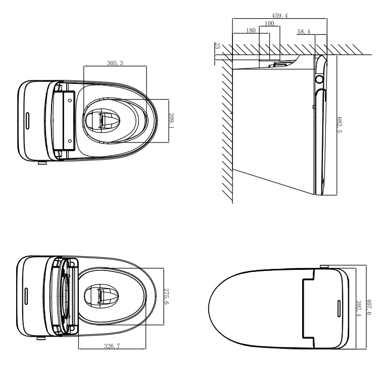 Умный унитаз-биде, напольный Nuca ZY07100B0415005