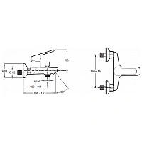 Смеситель для ванны черный Jacob Delafon Aime E29871-BL
