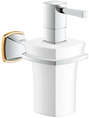 Дозатор жидкого мыла, хром/золото Grohe Grandera 40627IG0