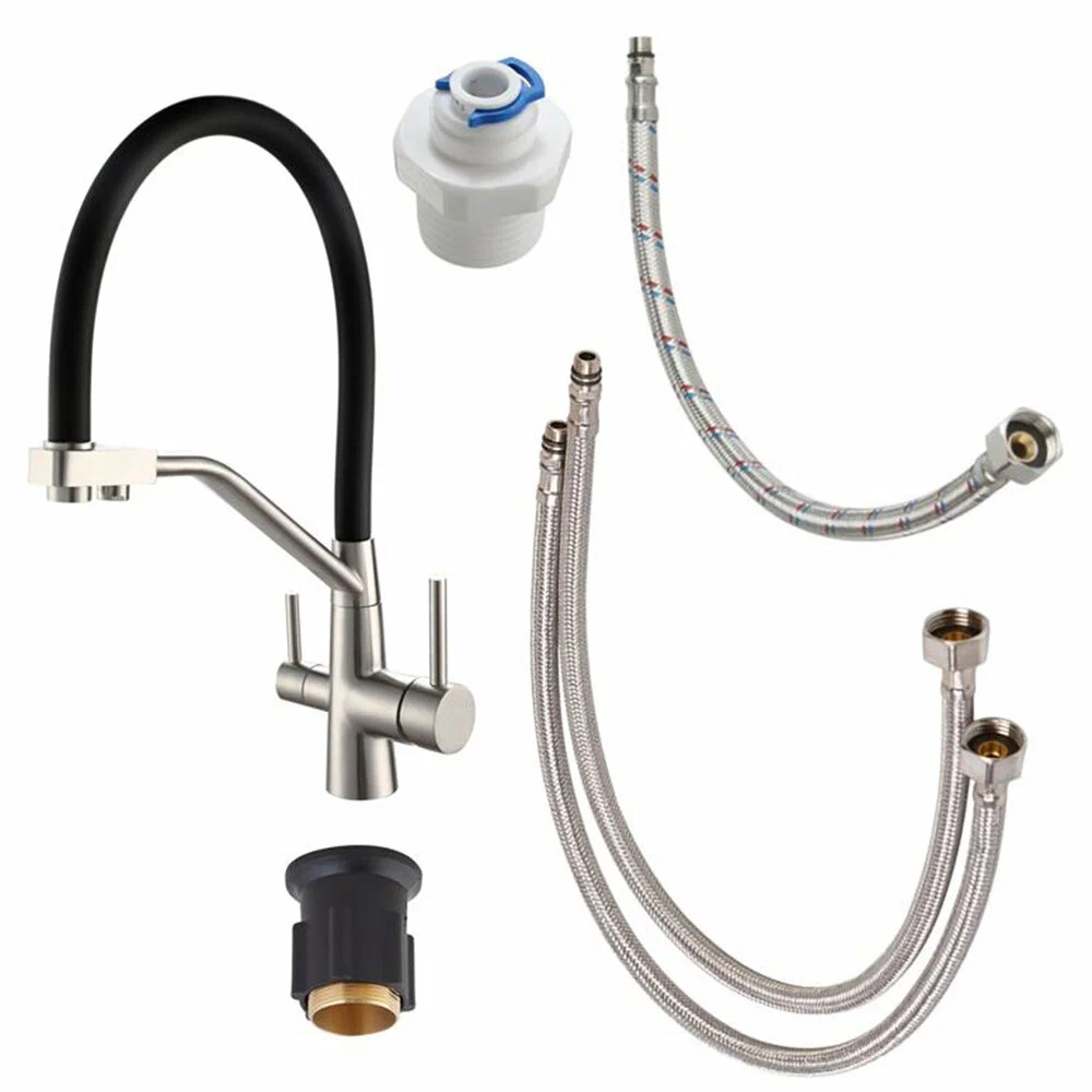 Смеситель для кухни, черный-нержающая сталь ESKO K25 B