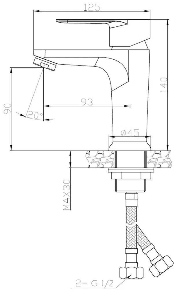 Смеситель для раковины, хром ESKO Asti AT 26 M