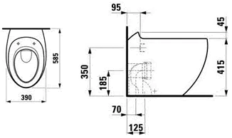 Унитаз подвесной Laufen Alessi-UP LCCW H8209764000001